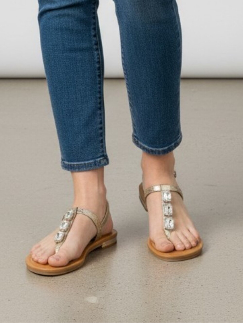 Classified Jeweled Gold Sandals